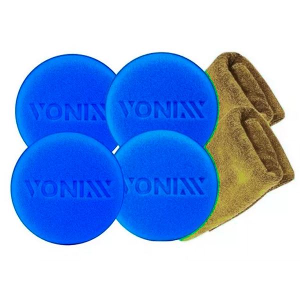 4 Aplicador Espuma Automotivo Vonixx + Kit Pano Microfibra