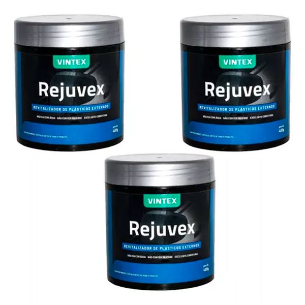 Kit 3 Revitalizador De Plasticos Rejuvex 400g Vonixx