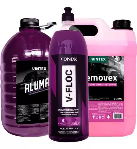 KIT SHAMPOO DESENGRAXANTE ALUMAX REMOVEX 5L V-FLOC VONIXX 5L