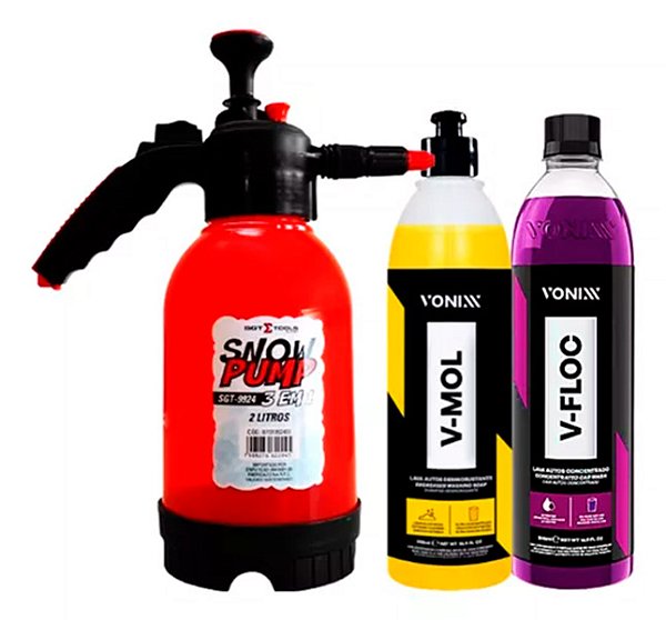 Kit Lavagem Espuma V-floc V-mol Vonixx Pulverizador 3 Em 1