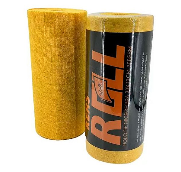 Kers Roll Toalha De Microfibra Em Rolo 200gsm 30x30cm 50un Amarelo