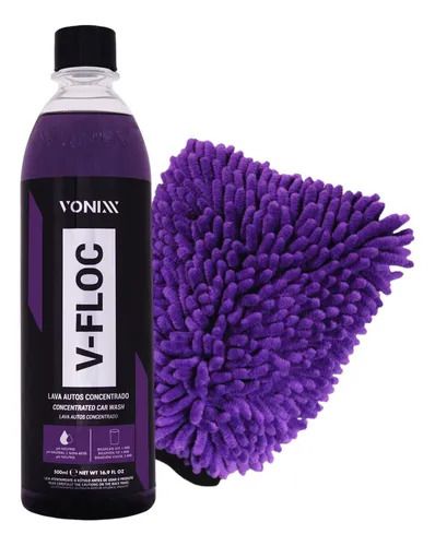 Shampoo Concentrado V-floc 500ml Vonixx + Luva De Microfibra