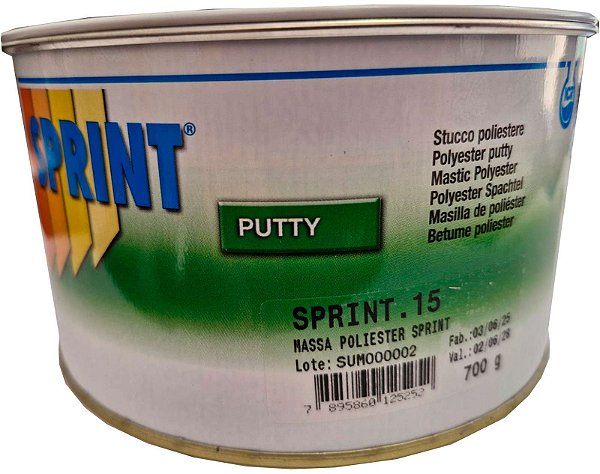 Sprint Massa Poliester 15 Ultra Macia 750g