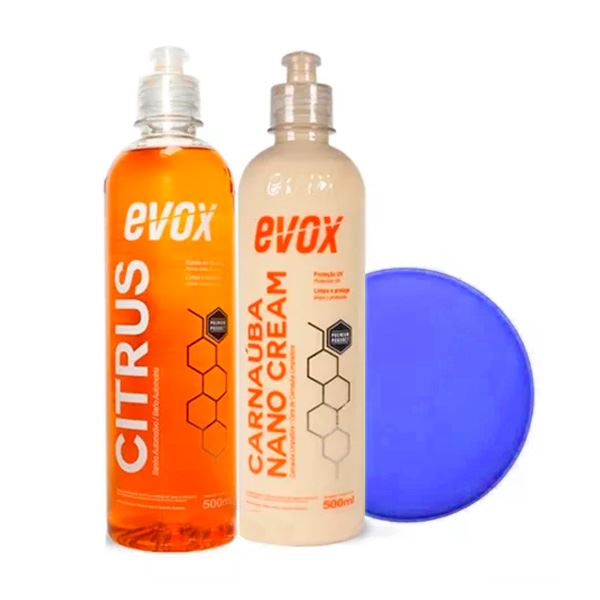 CERA CARNAUBA LIQUIDA NANO CREAM EVOX + SHAMPOO AUTOMOTIVO
