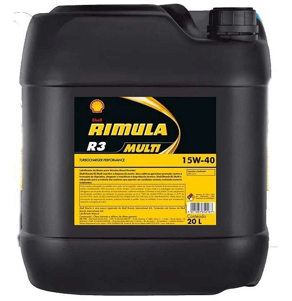 Shell Rimula R3 Multi 15w40 Ch-4 Bd 20l