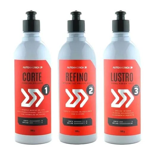 Kit Polimento Menzerna Autoamerica Corte Refino Lustro