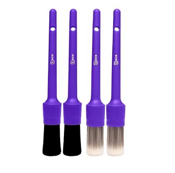 2-pincel Zacs Detalhamento Automotivo Interno + Externo No14