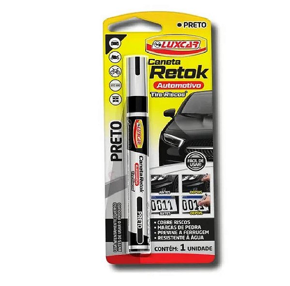 Luxcar Caneta Retok Automotivo - Preto