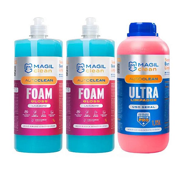 Kit 2 Lava Auto Foam Gloss 1l E 1 Autoclean 1l Magil Clean