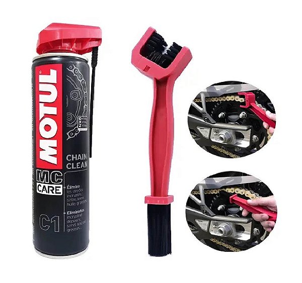 Limpa Corrente Chain Clean C1 Motul + Escova De Limpeza