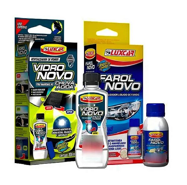 Kit Revitalizador Removedor Limpador Farol Vidro Cera Brilho