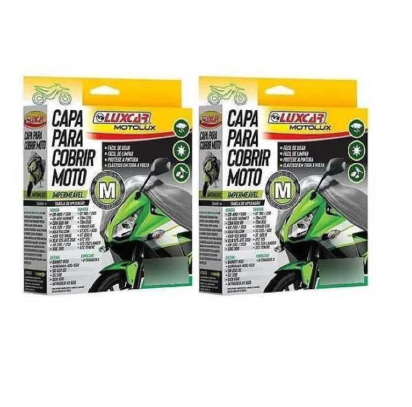 2 Capa Para Cobrir Moto Impermeavel Tamanho M Luxcar