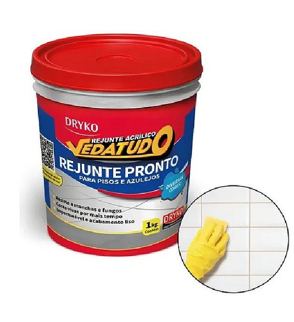 Dryko Rejunte Acrilico Vedatudo Branco Pt 1kg