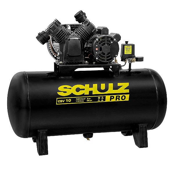 Shulz Compressor Ar Est Pist 10/110 I Motor Monof Aberto Ind Gaio Esq 2cv 220v 2p60hz