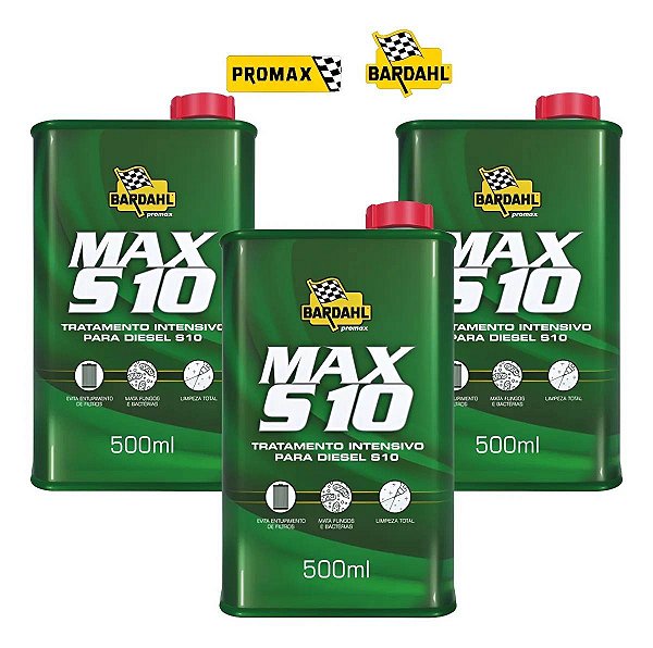 Aditivo Combustivel Diesel S10 Bardahl Max S10 500ml Kit 3un