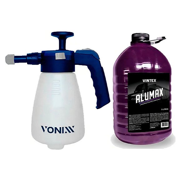 Kit Vonixx Limpeza Pulverizador Espuma Manual 2l + Alumax 5l