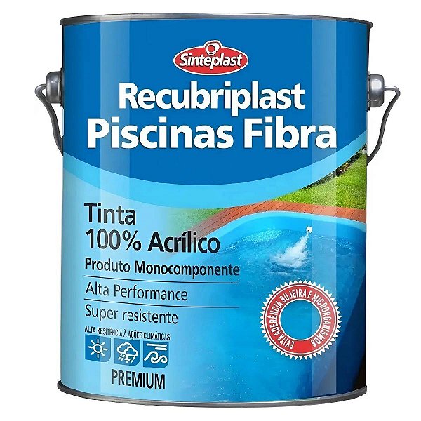 Tinta P/ Piscinas Fibra Sb Azul Piscina 3,6l - Sinteplast 19088515
