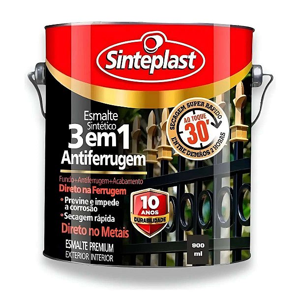 Esmalte 3x1 Antiferrugem Bril. Branco 3,6l Sinteplast 19042004