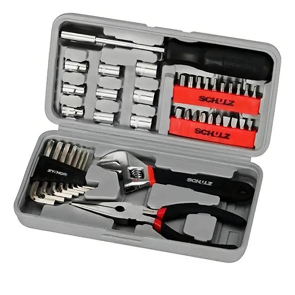 Conj De Ferramentas Manuais De Uso Hobby Com 40 Pecas Variadas Schulz