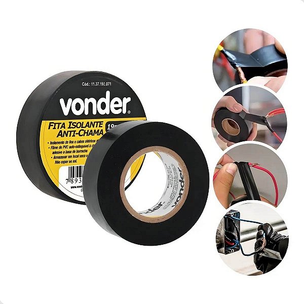 Fita Isol 19mmx05m Preta Vonder - 1137190513