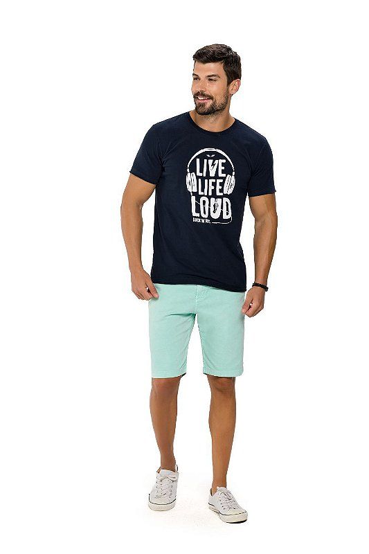 Bermuda Masculina Alfaiataria Trich Verde Agua