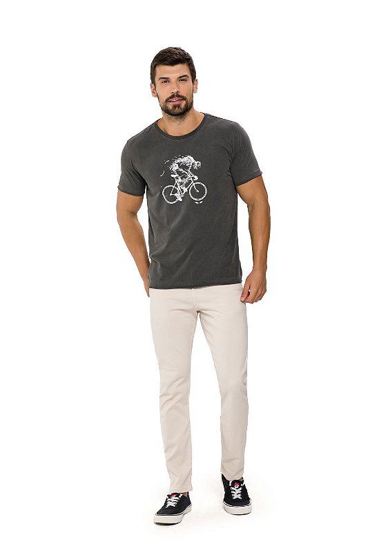 Camiseta Masculina Trich Bike Preto Stonado