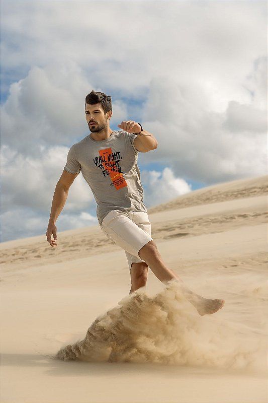 Camiseta Masculina Trich Cinza Stonado