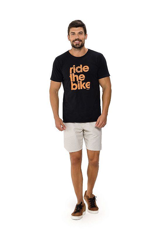 Camiseta Masculina Trich Ride The Bike Preto