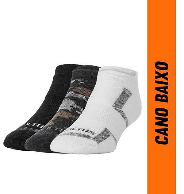 Kit Meia Tática Invictus Tech Preto/Branco/Cam