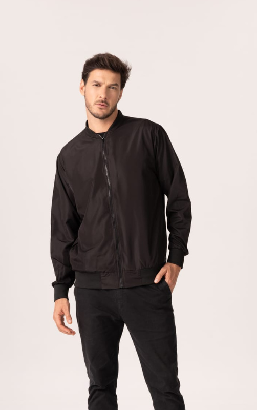 Jaqueta Corta Vento Masculino Bomber Preto Stoff 2043