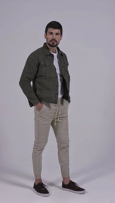 Jaqueta Masculina Trich Jeans Verde Cationizado