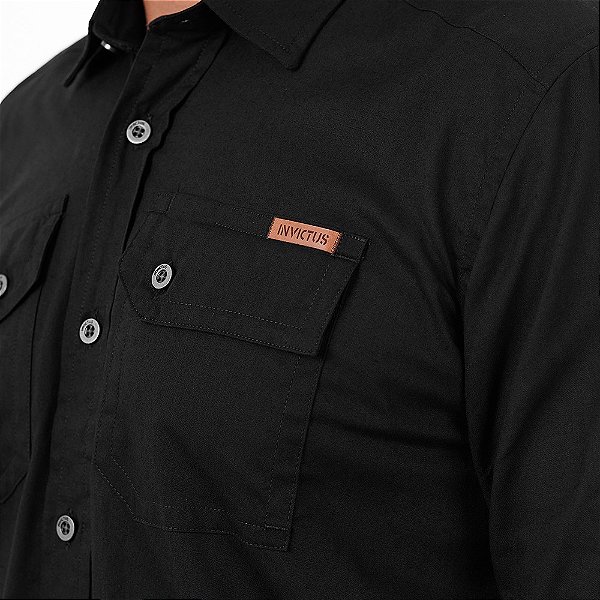 Camisa Invictus Endurance Summer Manga Longa Preto