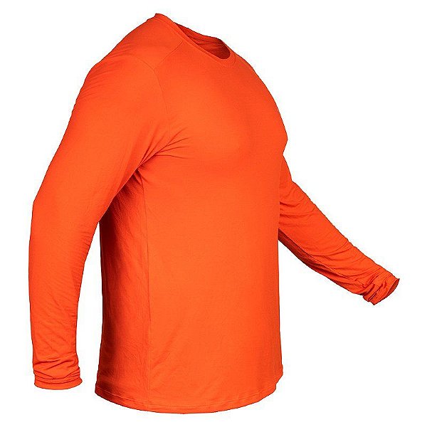 Camiseta Segunda Pele ML Curtlo Active Fresh Masc Laranja