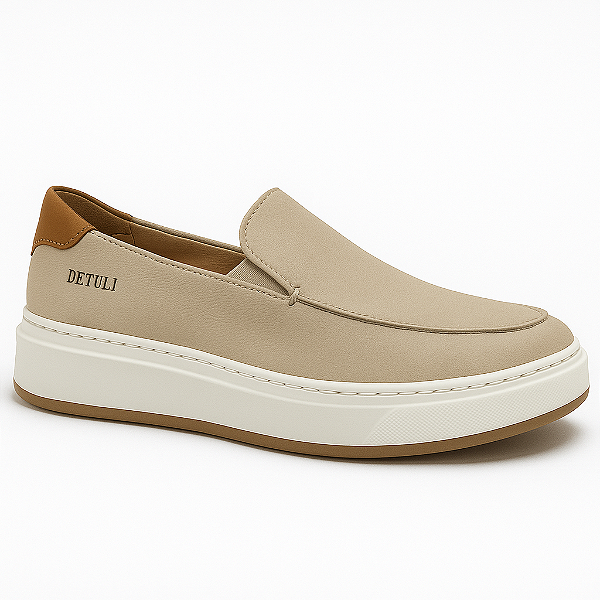 Tênis Casual Detuli Couro Sand Tabaco VIP 003