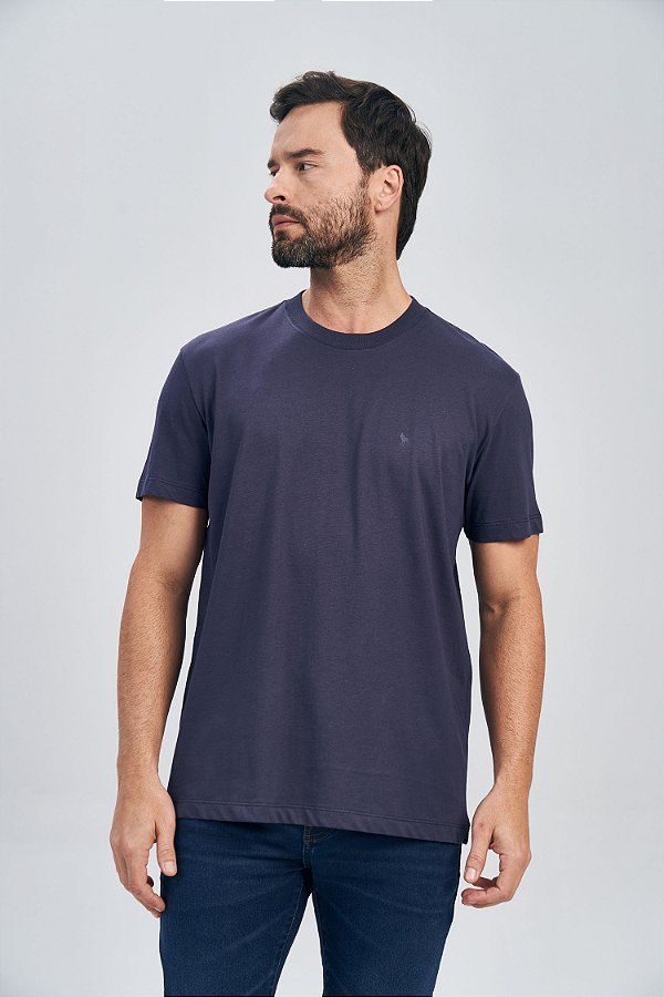 Camiseta Masculina Acostamento Pima Azul Marinho 2114