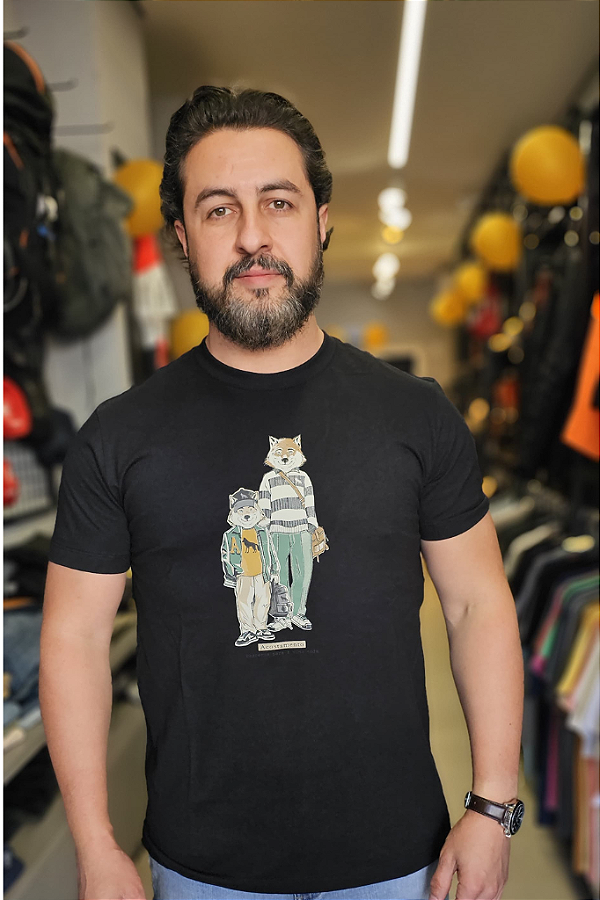 Camiseta Acostamento Pai e Filho Preto 2136