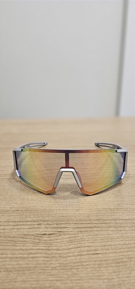 Óculos Esportivo Cinza com Lente Colorida 5309