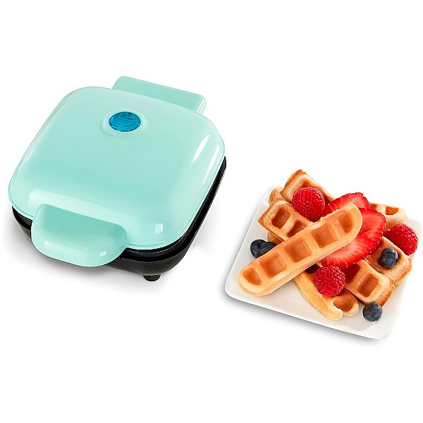 Mini Máquina de Waffle Quadrada Elétrica Antiaderente - 4 Waffles em 5 Minutos, Design Vertical