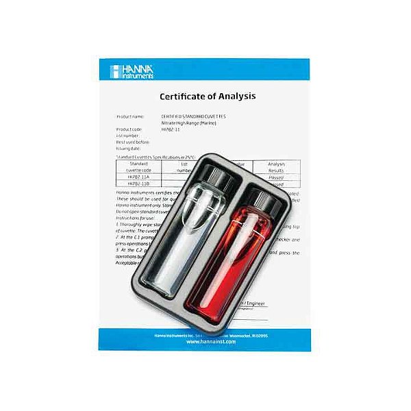 HI782-11 KIT DE VERIFICAÇÃO DE CALIBRAÇÃO PARA CHECKER DE NITRATO FAIXA ALTA HI782 - HANNA