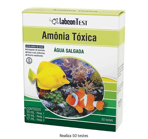 TEST AMONIA TOXICA AGUA SALGADA - 50 TESTES - ALCON