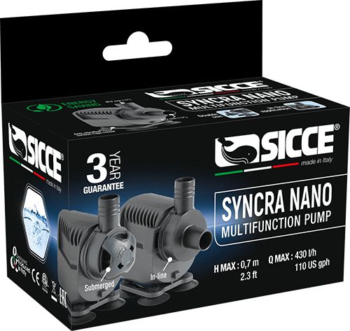 BOMBA SUBMERSA SYNCRA NANO INT 430L/H 220V - SICCE