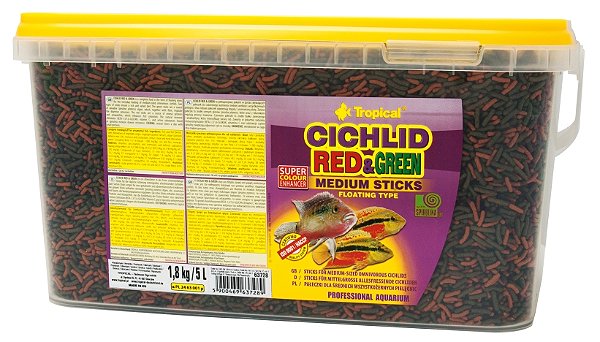 CICHLID RED GREEN MEDIUM STICKS - TROPICAL