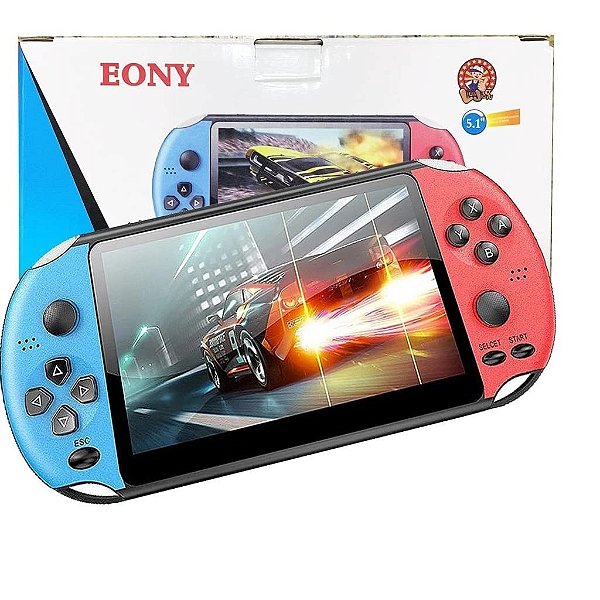 Video Game Portátil Eony – 10.000 Jogos Clássicos, Tela 4.8”, Retro Ilimitado + Bateria Recarregável
