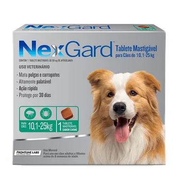 Antipulgas e Carrapatos NexGard para Cães de 10.1 a 25 kg - 1 tablete