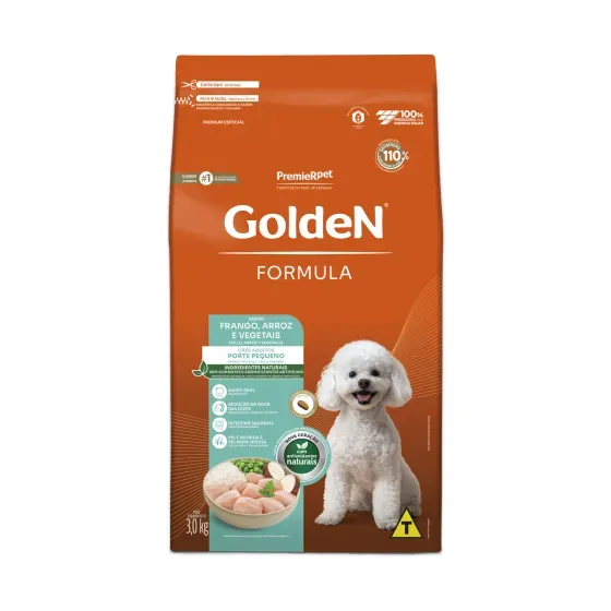 Ração Golden Fórmula Cães Adultos Pequeno Porte Sabor Frango e Arroz