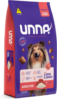 Ração Unna Premium Cães Adultos Carne e Arroz
