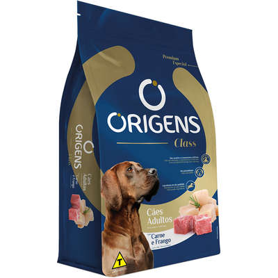 Ração Origens Class Cães Adultos Sabor Carne e Frango