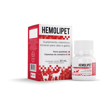 Hemolipet Suplemento Vitamínico Mineral Cães e Gatos - 30 ml