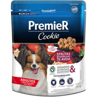 Premier Cookie Cães Adultos Pequenos Sabor Frutas Vermelhas e Aveia - 250 g