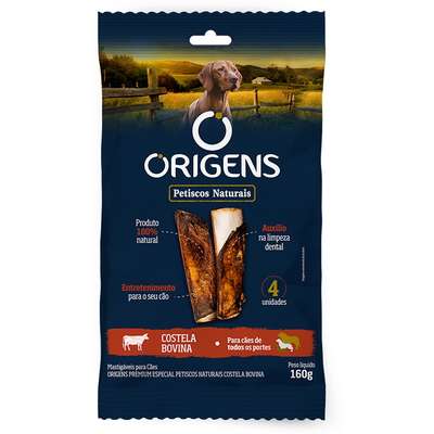 Origens Petiscos Naturais Costela Bovina - 4 unidades 160 g